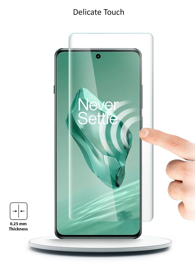 Wtech OnePlus 12 5G 2023 / OnePlus 12R 5G 2024 - Premium Curved Edges UV Full Glue Full Cover Tempered Glass Screen Protector (MSGUCN) - Clear - Image 5