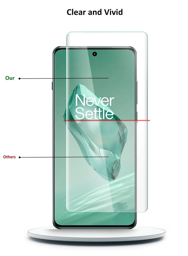 Wtech OnePlus 12 5G 2023 / OnePlus 12R 5G 2024 - Premium Curved Edges UV Full Glue Full Cover Tempered Glass Screen Protector (MSGUCN) - Clear - Image 4