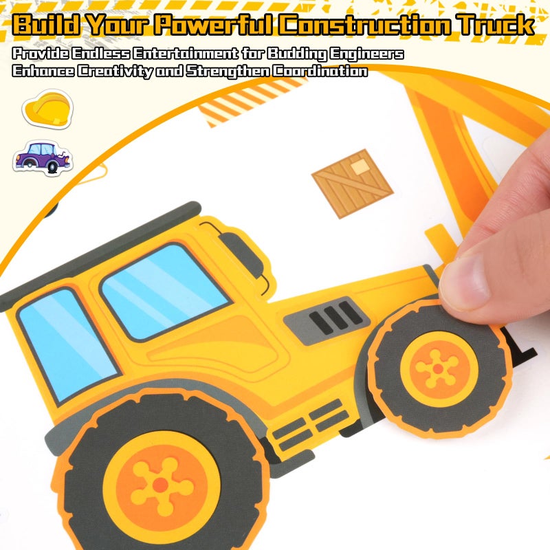 Ozepao 24 Sheets Construction Truck Stickers For Kids  Make Your Own Construction Vehicles  Car Party Favors Diy Crafts - Image 4