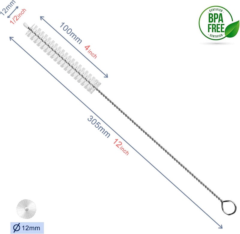 BEUICIRY Straw Cleaner Brush Extend 12 inch Extra Wide 12mm diam Pipe Cleaners Extra Long Straw Brush for Sippy Cup Water Bottle and Tubes Drinking Straw Cleaning Brush Set 10 Pack - Image 2