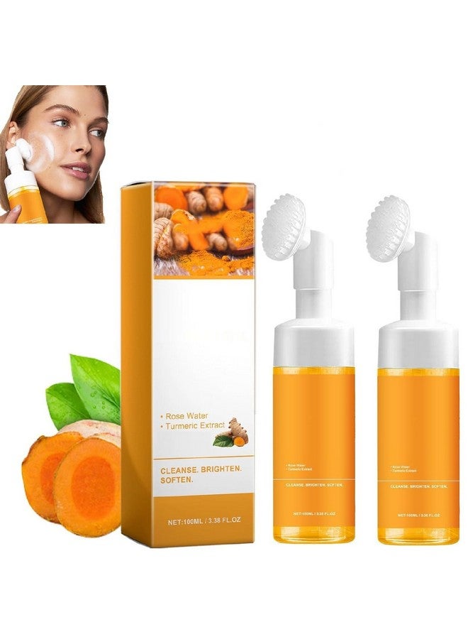OUKPANE 2PcsTurmeric Facial Cleanser, Turmeric Foaming Facial Wash, For All Skin Deep Cleaning. - Image 1