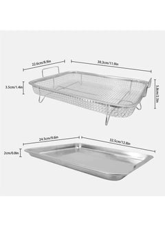 Generic Roasting tray with strainer, 2*1, silver stainless steel tray  - Image 5