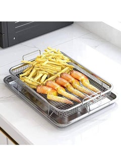 Generic Roasting tray with strainer, 2*1, silver stainless steel tray  - Image 1