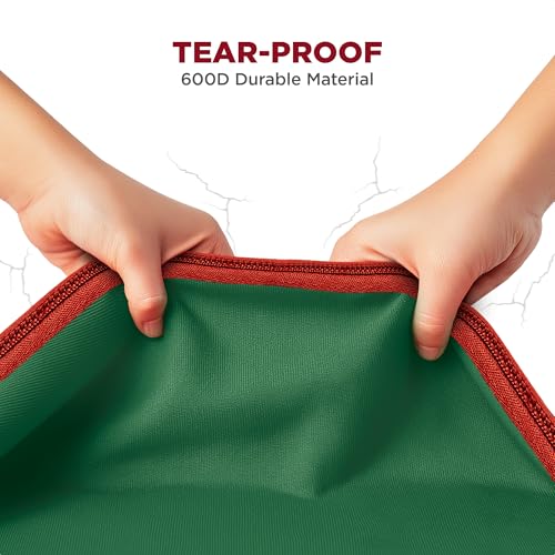 HOLDN’ STORAGE Premium Christmas Light Storage Bag – Heavy-Duty 600D Tear-Proof Material with Reinforced Handles – Includes 3 Reels, Stores up to 375 Ft of Mini Lights & Extension Cords – Green with PVC Lining - Image 5