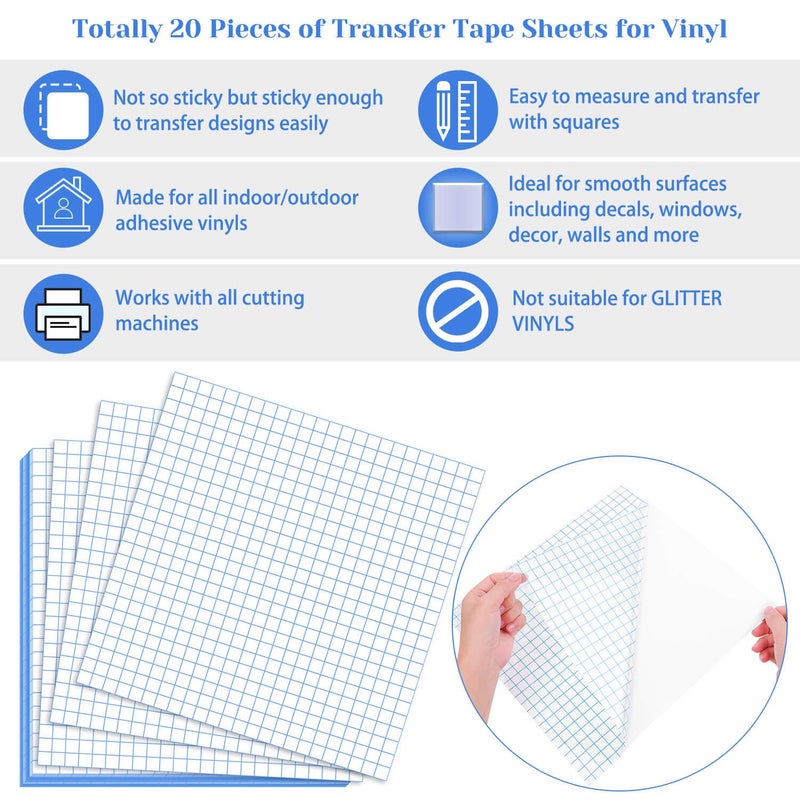 selizo Transfer Tape, 20 Pack Transfer Tape Clear Contact Paper for Craft - Image 1