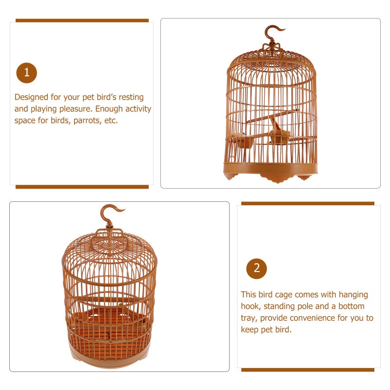 Pet Bird Cage for Parrot Keeping, Featuring Hanging Hook Standing Pole and Spacious Design - Image 5