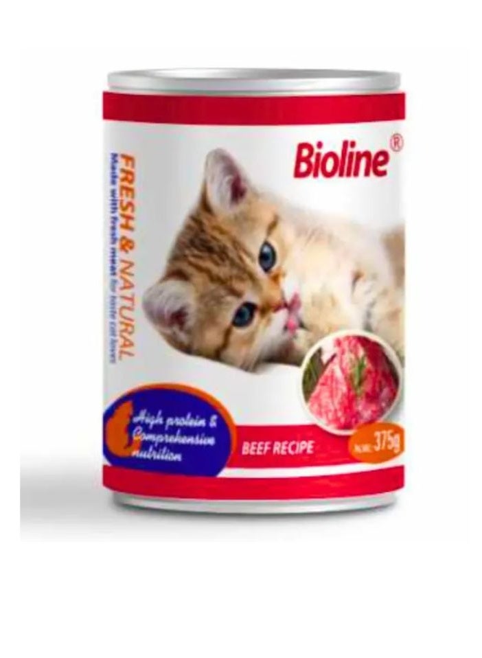بايولاين 2 قطعة من طعام القطط المعلب بنكهة لحم البقر 2x375 جرام - Image 2