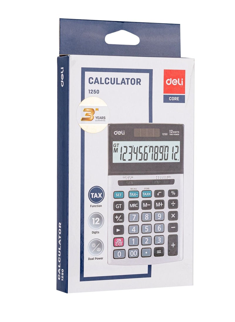 Deli - 12 Digits Display Calculator Wth Added Tax Function - Image 1