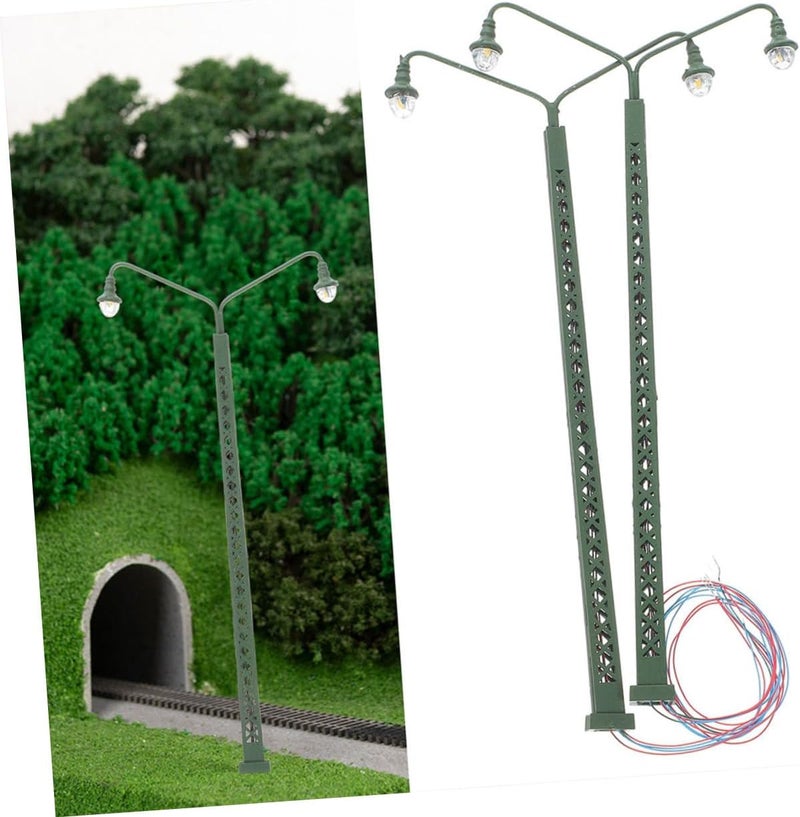 2pcs Mini Train Lamp Post for Model Railway Scene Layout Train Light Model Micro Landscape Light Ornaments - Image 4