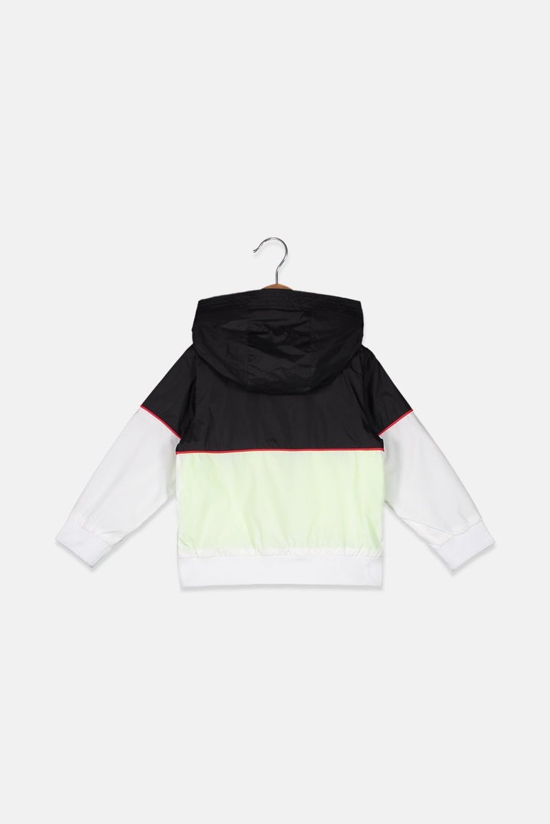 Sergio Tacchini Toddlers Baby Boys Brand Logo Hooded Jacket, Black and Green and White - Image 2