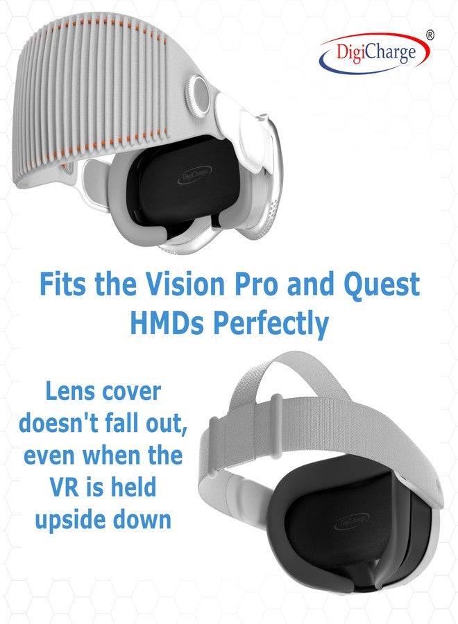 Digicharge VR Lens Cover for Vision Pro, Meta Quest 3, Quest 2, PSVR, HTC Vive, Valve Index & More - Soft Foam Lens Protector with Fabric Cover | Dust & Scratch Protection for Storage & Travel - Image 4