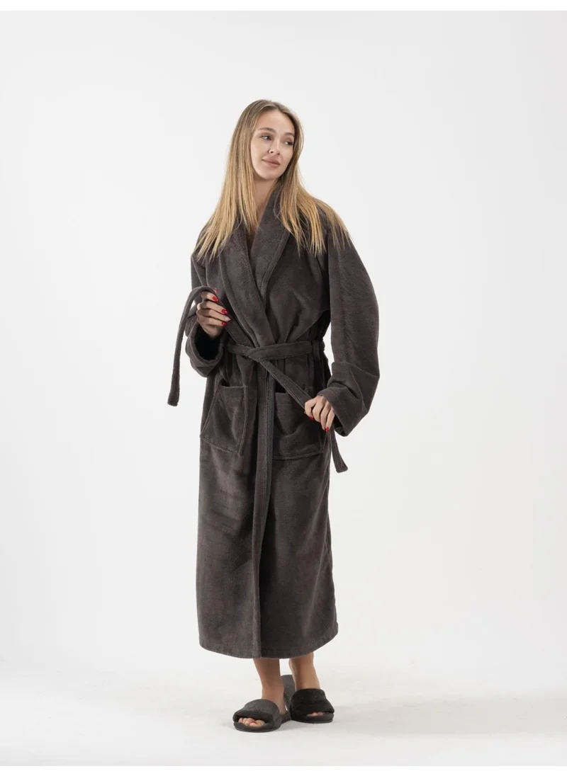 Ender Home Bathrobe Shalyaka Model Two Pockets Belted Triga Bathrobe