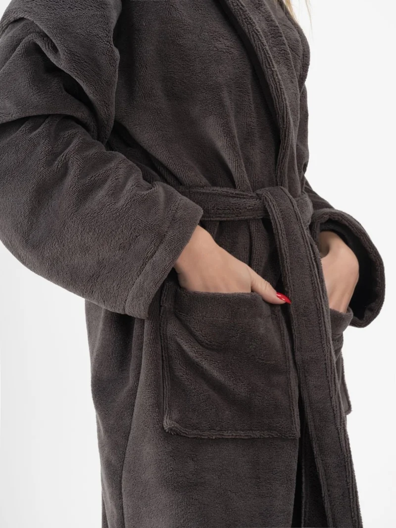 Ender Home Bathrobe Shalyaka Model Two Pockets Belted Triga Bathrobe