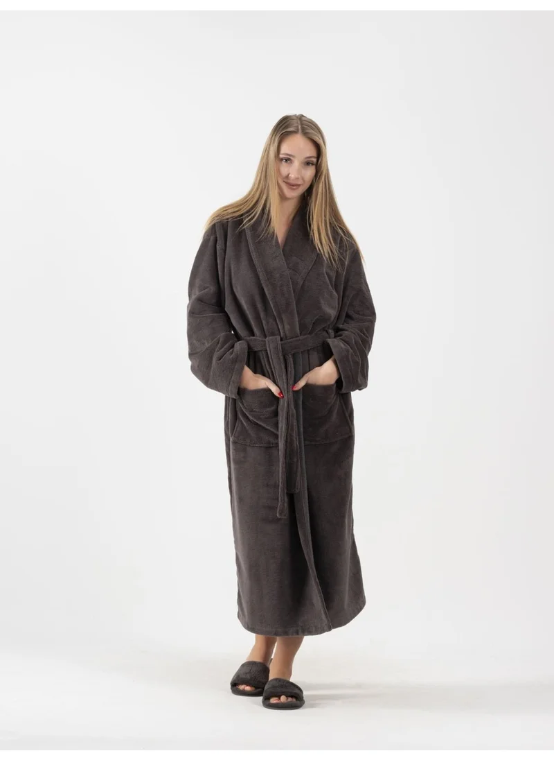 Ender Home Bathrobe Shalyaka Model Two Pockets Belted Triga Bathrobe