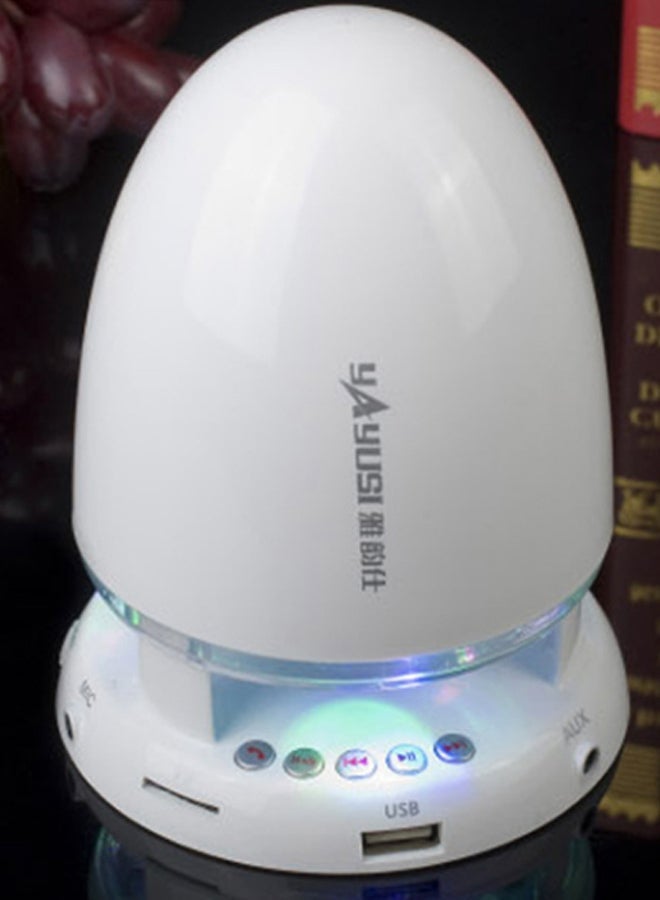 NIBEMINENT Portable Bluetooth Wireless Mini Subwoofer White - Image 2