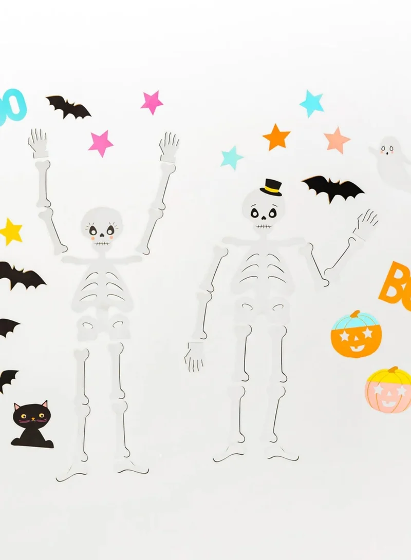Talking Tables Halloween Reusable Window Stickers (NO Glue) Super Spooky Fun Party, Halloween  Decorations Kid Friendly Glass Clings, Featuring Bats, Skeletons, Black Cats,  6 sheets for Halloween Stickers
