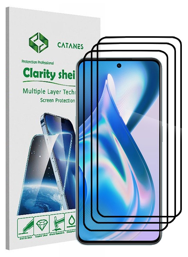 CATANES 3 Pack For OnePlus Ace Screen Protector Tempered Glass Full Glue Back - Image 1