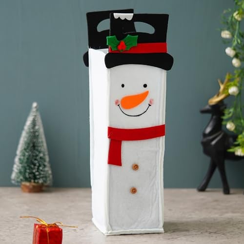 Webelkart Premium Merry Christmas Wine Gift Bags Christmas Wine Bottle Cover Xmas Christmas Party Decoration Item,Christmas Wine Wrapping Pouch for Wine Bottle (13.77" inches) - Image 2
