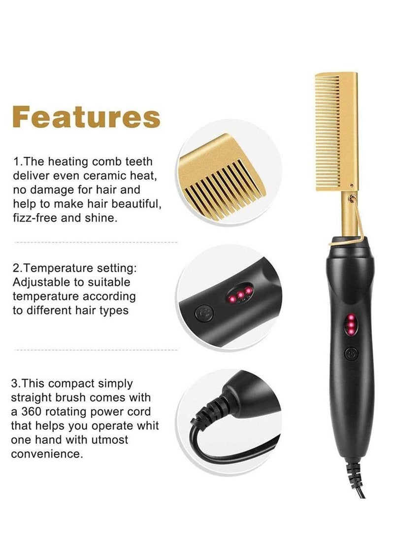 ELTRAZONE 2 in 1 Hot Comb Straightener Electric Hair Straightener Hair Curler Wet Dry Use Hair Flat Irons Hot Heating Comb For Hair - Image 4