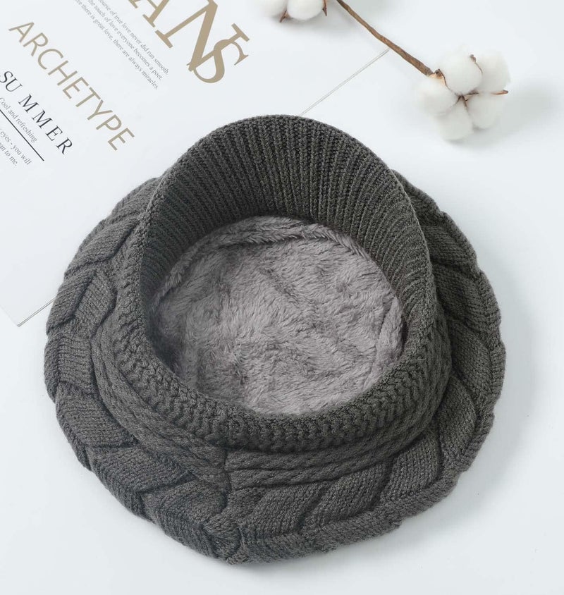HINDAWI Women Winter Warm Knit Hat Wool Snow Ski Caps with Visor - Image 3