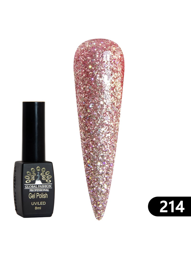 GLOBAL FASHION - Global Fashion Black Elite Gel Polish | 132 Colors of Long-Lasting Elegance - 8ml | 214 - Image 1