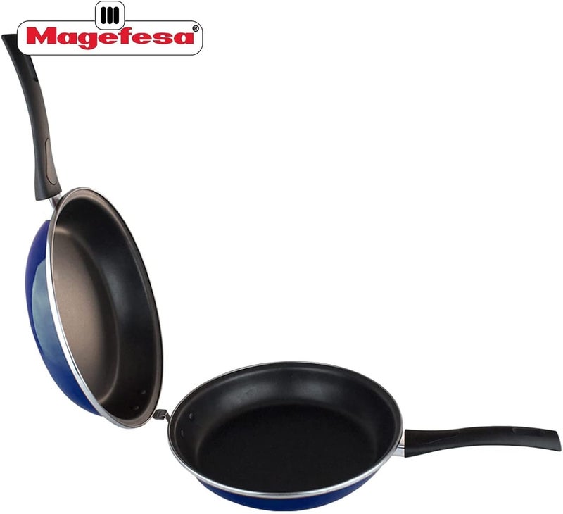 Magefesa MAGEFESA Blue Frittata Pan Double layer nonstick frying pan vitrified steel compatible with all types of fire including induction Dishwasher safe Ergonomic handle 94 BLUE - Image 3