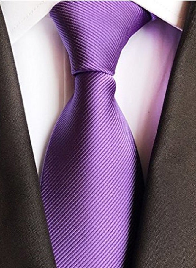 QBSM Mens Solid Polyester Textile Neckties Pure Color Neck Ties, Purple, One size - Image 4
