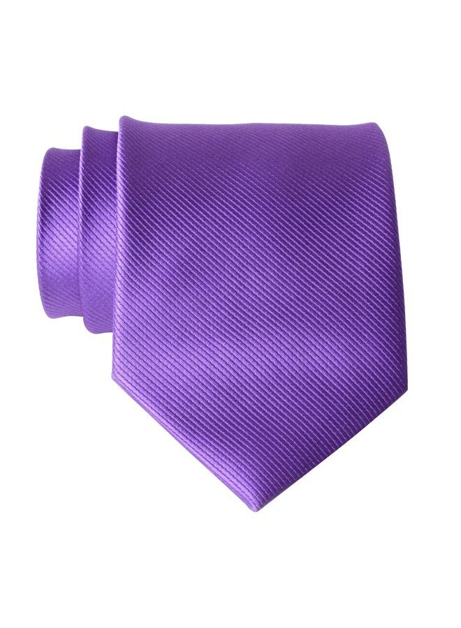 QBSM Mens Solid Polyester Textile Neckties Pure Color Neck Ties, Purple, One size - Image 1