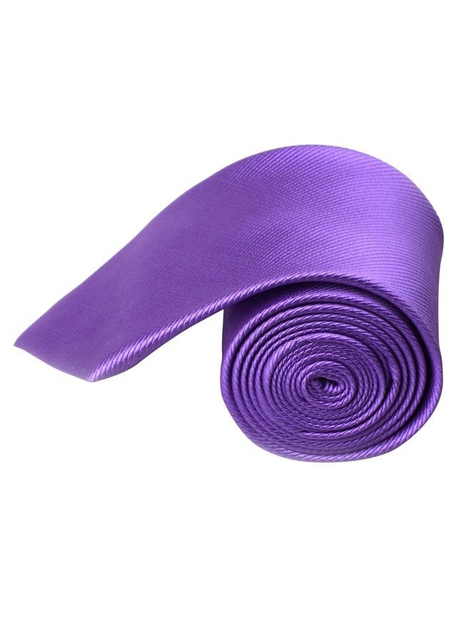 QBSM Mens Solid Polyester Textile Neckties Pure Color Neck Ties, Purple, One size - Image 3