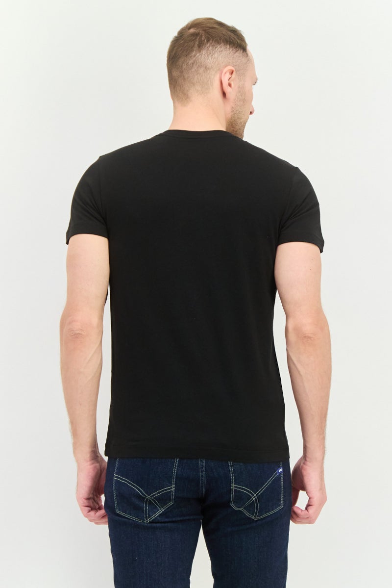 Sergio Tacchini Men 2 Pcs Crew Neck Short Sleeve Brand Logo T-Shirt, Black - Image 3