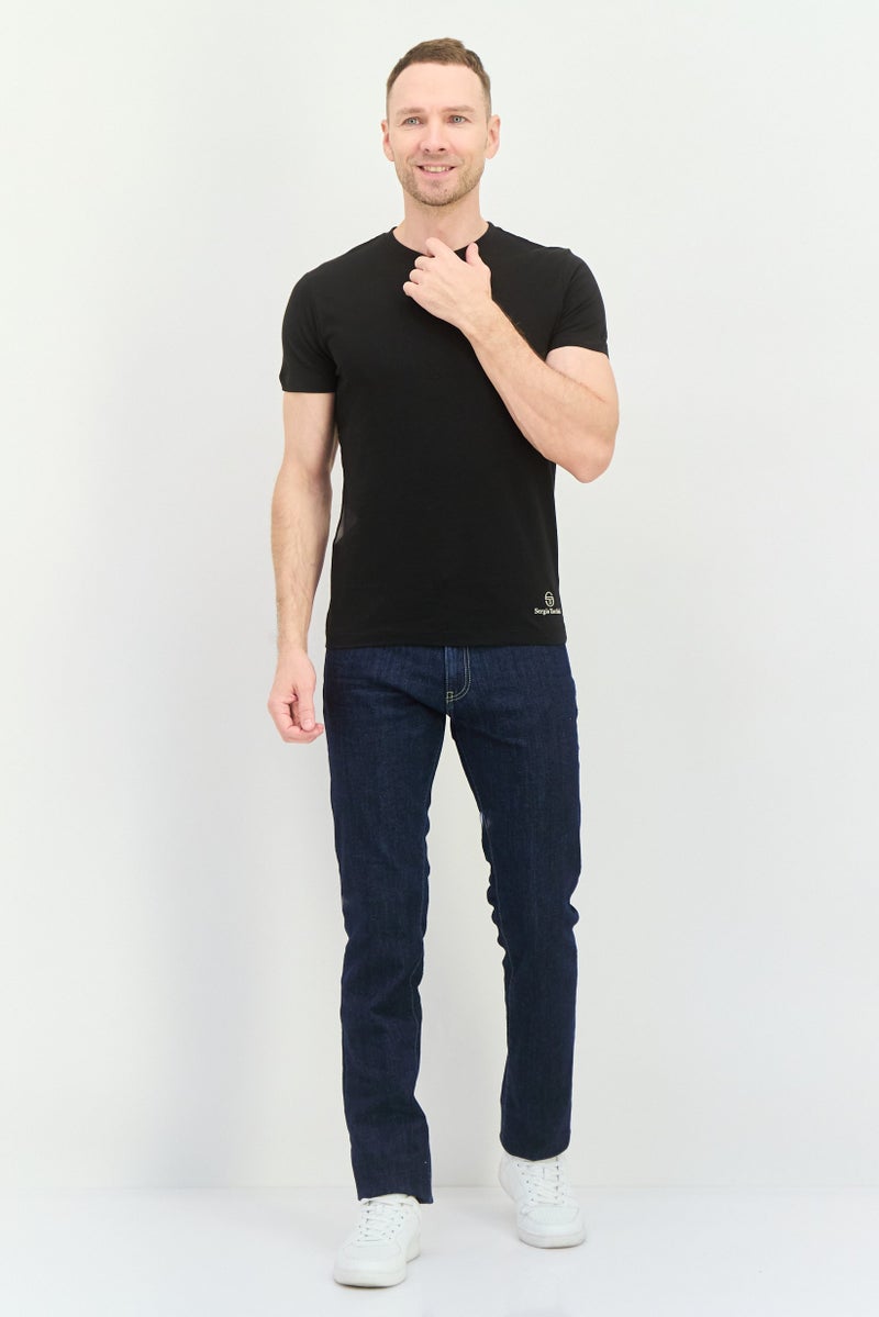 Sergio Tacchini Men 2 Pcs Crew Neck Short Sleeve Brand Logo T-Shirt, Black - Image 4