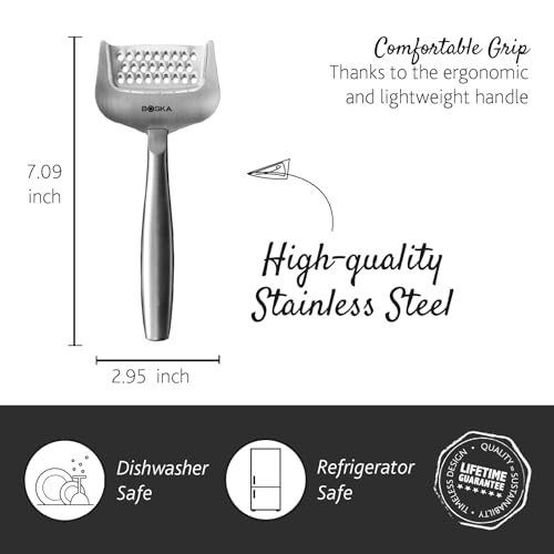 Boska Stainless Steel Grater - Cheese Grater Copenhagen Best for Hard Cheese, Citrus, and Vegetables - Multifunctional Rust-Proof Shredder - Manual Handheld - 10 Year Warranty - Image 5