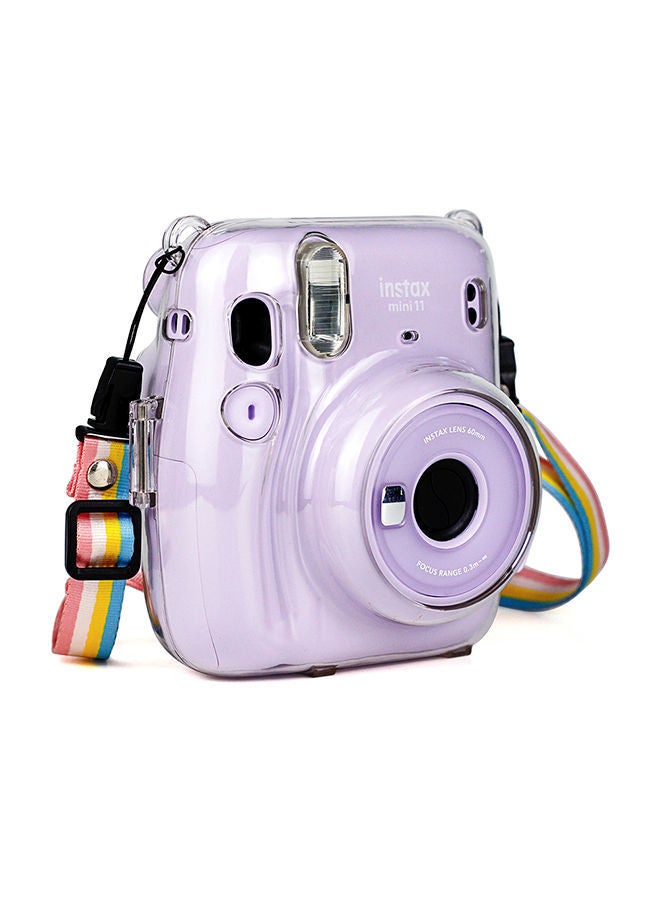 NIBEMINENT Hard Case For Fujifilm Instax Mini 11 Instant Camera With Adjustable Strap Clear - Image 2