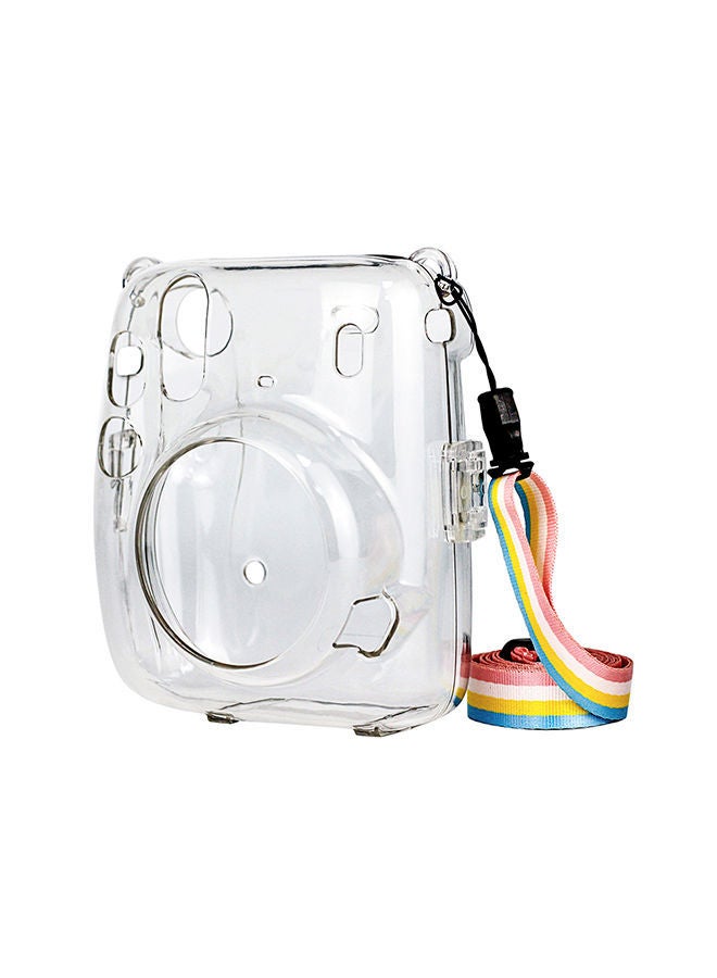NIBEMINENT Hard Case For Fujifilm Instax Mini 11 Instant Camera With Adjustable Strap Clear - Image 5