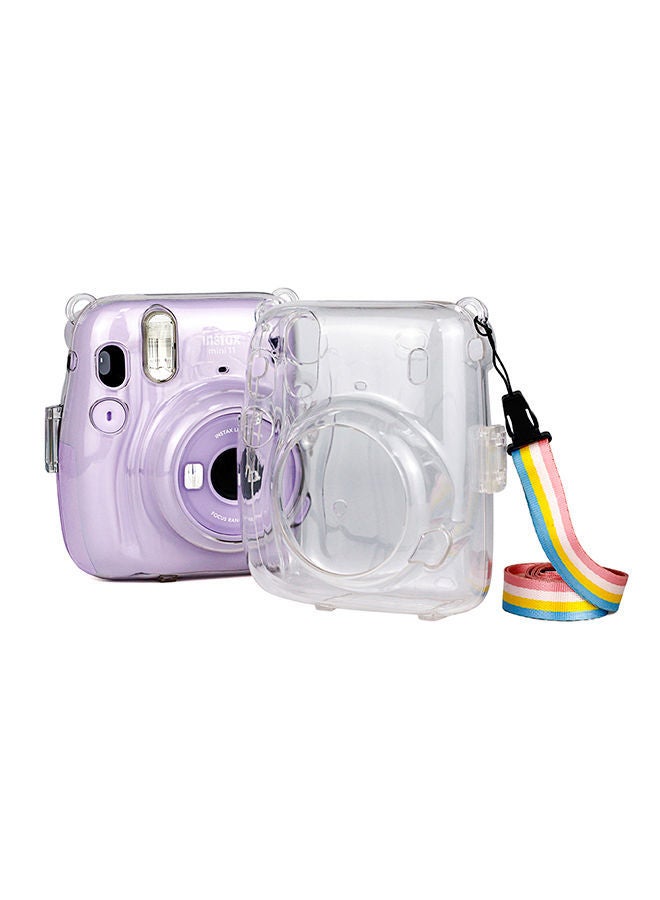 NIBEMINENT Hard Case For Fujifilm Instax Mini 11 Instant Camera With Adjustable Strap Clear - Image 3