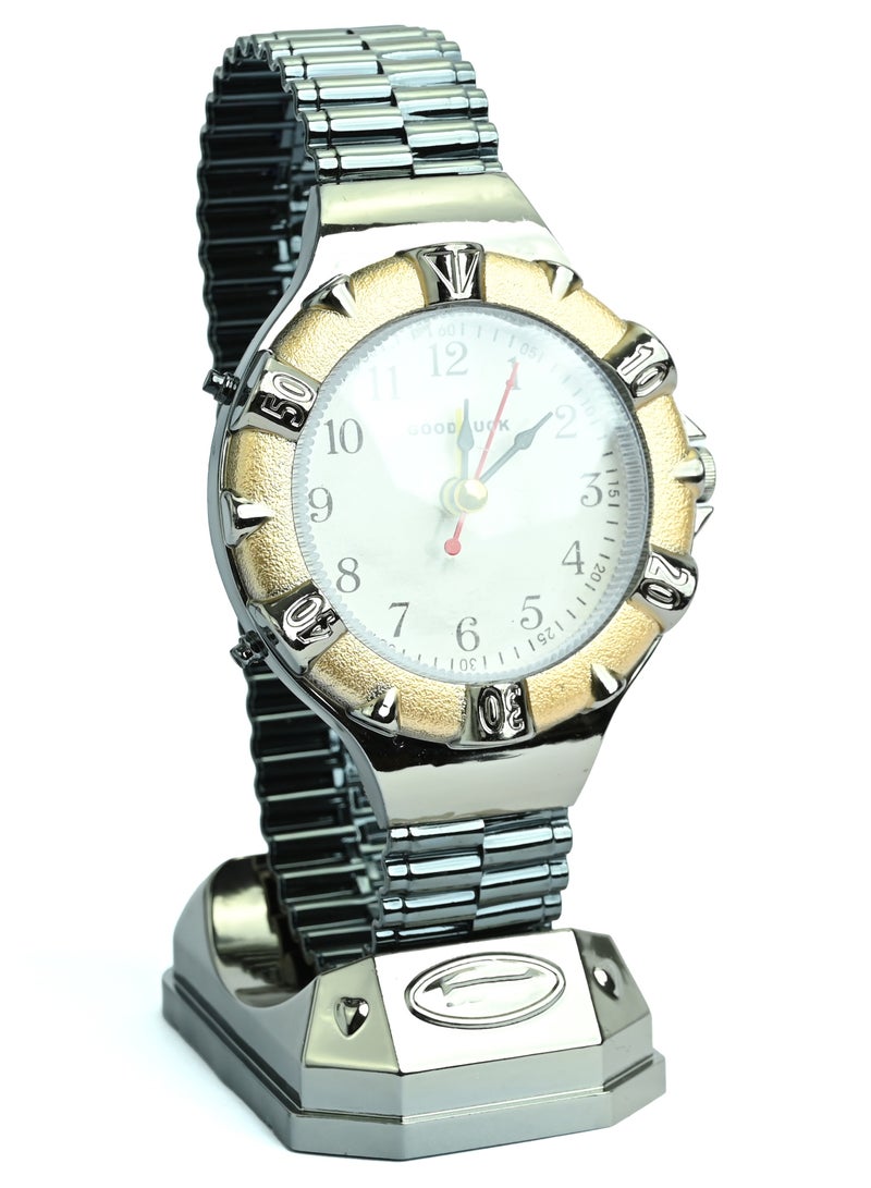 Men’s Watch Desk Alarm Clock, Decorative Clock for Living Room Classic Alarm Clock for Office Décor or Home Décor, Table Clock for Bedroom Décor, Stylish Men’s Watch for Home Office Decoration  - Image 1