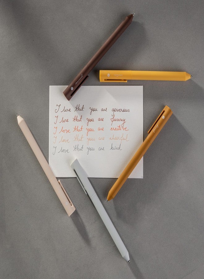 DIVERSEBEE Gel Ink Pens Assorted Colors, 0.5 mm Fine Point, Bible Pens No Bleed Through with Cute Fine Tip, Bible Study Journaling Supplies Set, 5 Pack (Brown) - Image 2