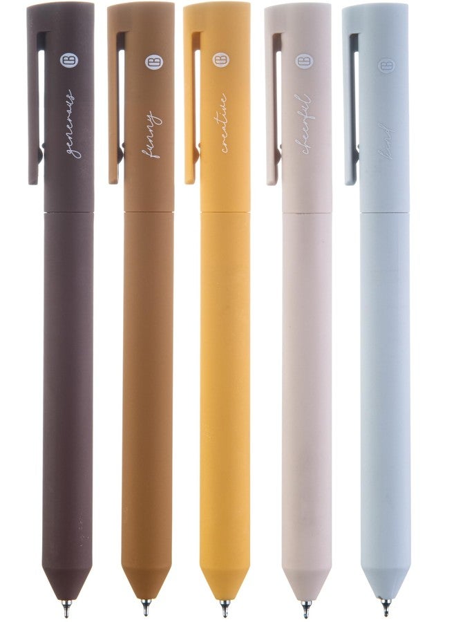 DIVERSEBEE Gel Ink Pens Assorted Colors, 0.5 mm Fine Point, Bible Pens No Bleed Through with Cute Fine Tip, Bible Study Journaling Supplies Set, 5 Pack (Brown) - Image 1