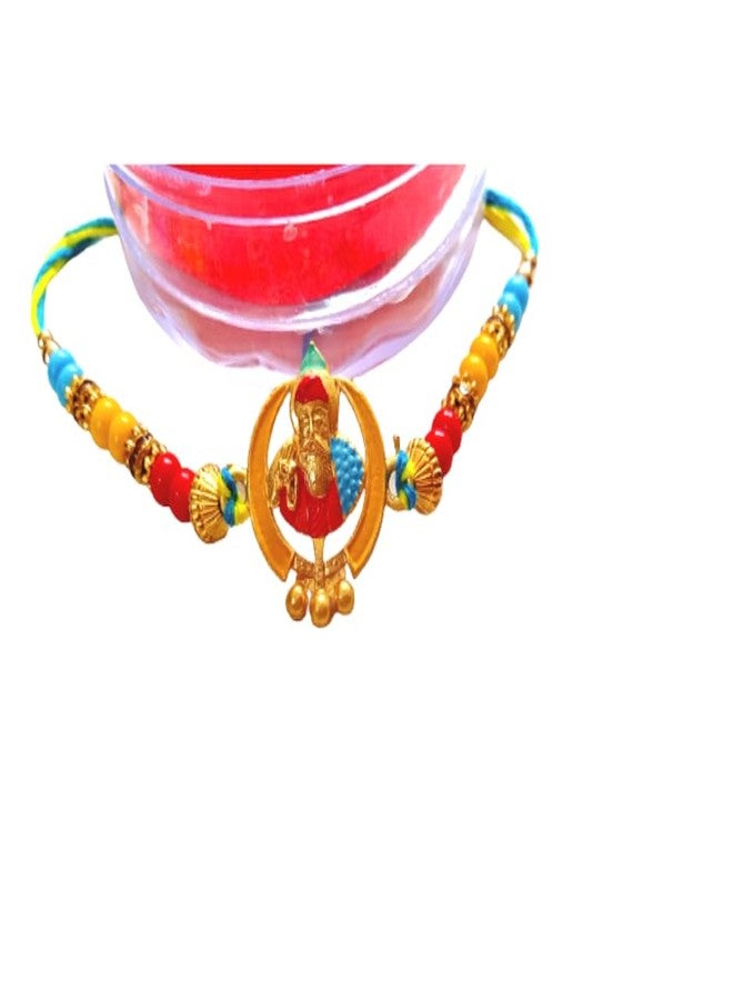 DEV POOJA STORE Unique Design Rakhi | Fancy Rakhi | Send Rakhi Online | Classy Ek Onkar Designer Rakhi | Wristband Bracelet Rakhi (RB02) - Image 3