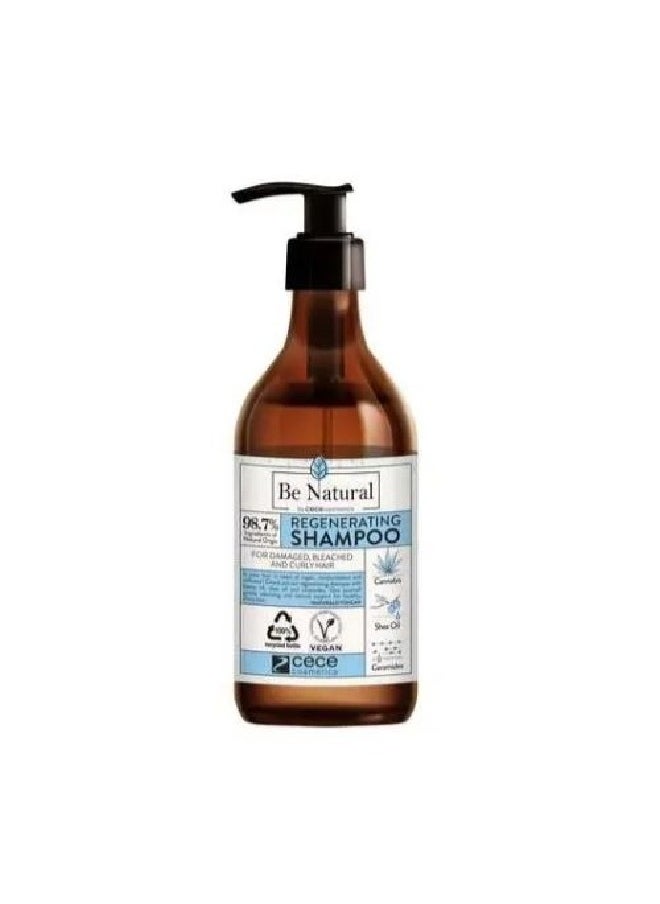 Be Natural Regenerating Shampoo with Shea Oil | Ceramides | Gentle Cleansing ,Hydration & Softness for High Porosity Rough Dull Frizzy Dry Damaged Hair | Sulfate Free shampoo for Women & Men - 270ML  - Image 1