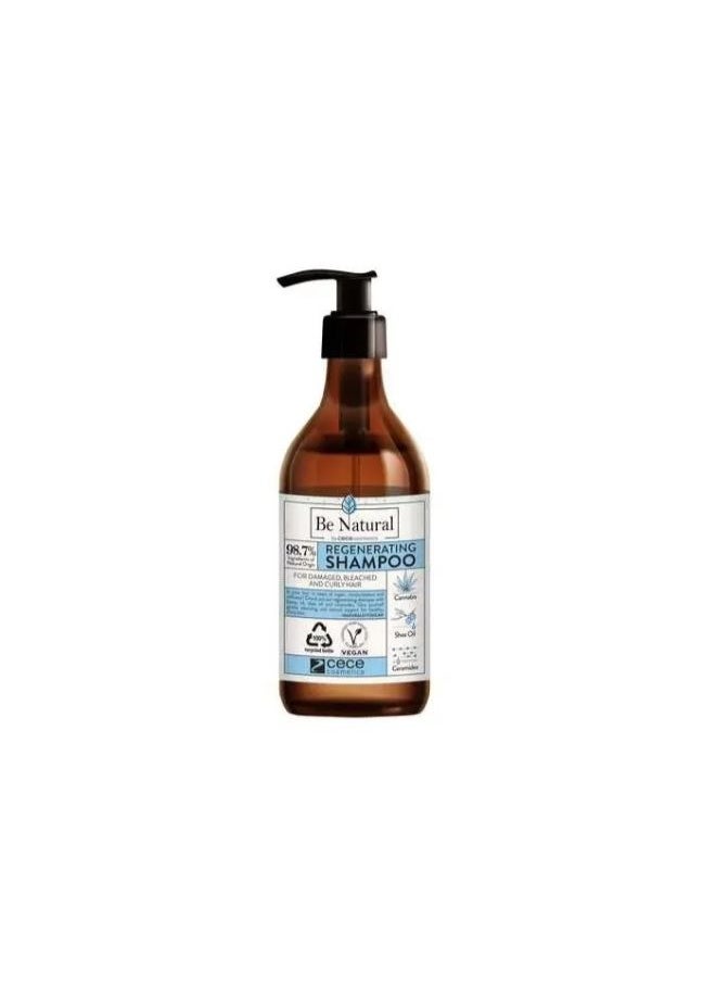 Be Natural Regenerating Shampoo with Shea Oil | Ceramides | Gentle Cleansing ,Hydration & Softness for High Porosity Rough Dull Frizzy Dry Damaged Hair | Sulfate Free shampoo for Women & Men - 270ML  - Image 2