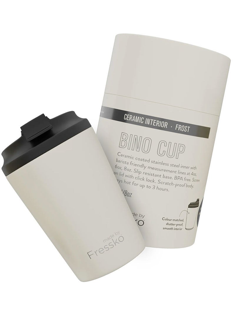 made by Fressko Coffee Cup 8oz CEREAMIC INTERIOR CUP BINO FROAST