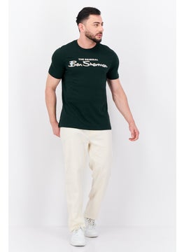 Ben Sherman Men Crew Neck Short Sleeves Brand Logo T-Shirt, Green  - Image 4
