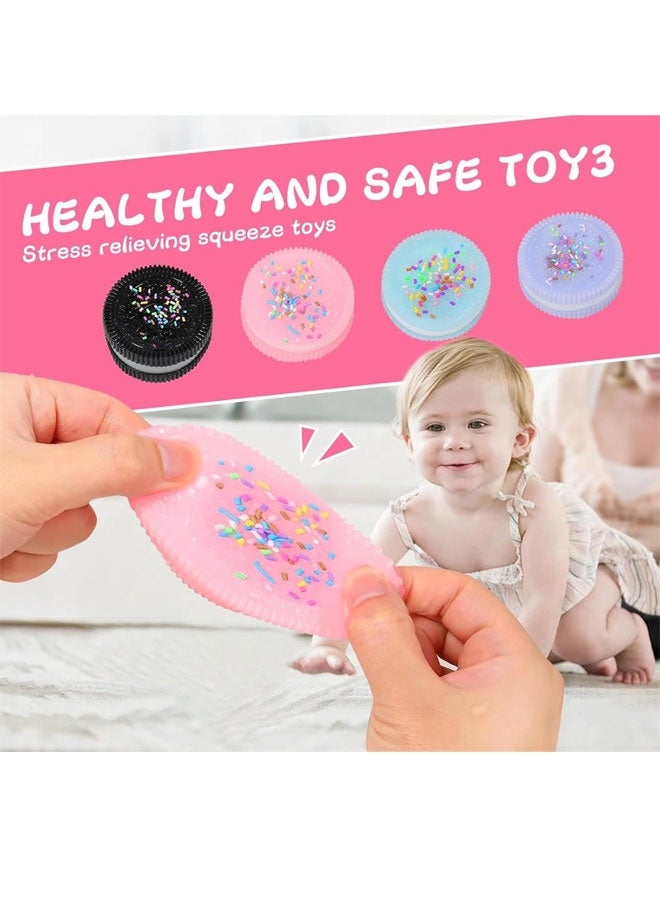 4pcs Handmade Soft Cookie Squishy Silicone Stress Relief Squishy Toy,Kawaii PVC New Fidget Toy,Party Gifts - Novel and Fun Stress Relief Items, Adults and Children Can Enjoy Stress Relief Fun - Image 2