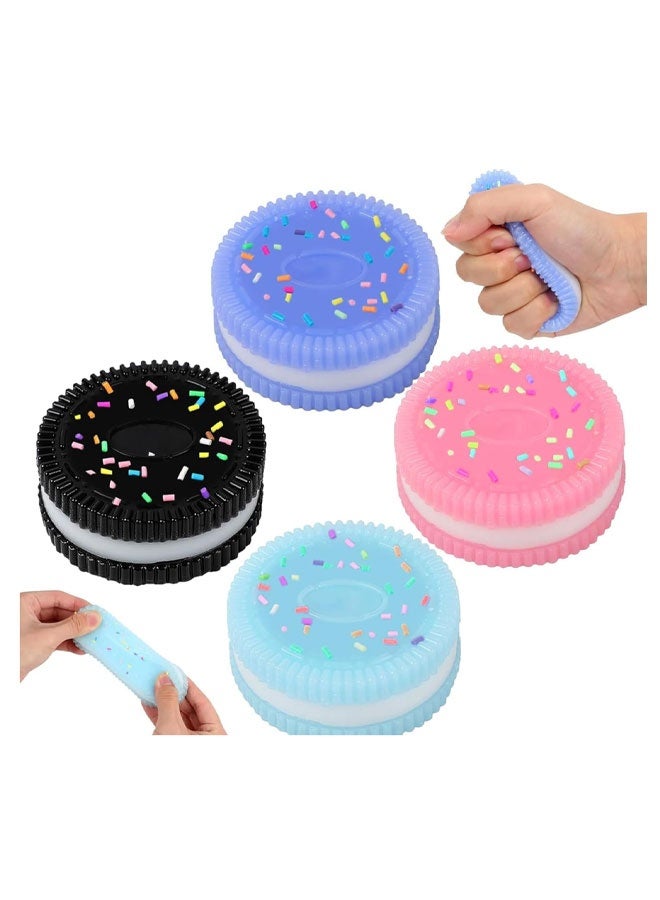 4pcs Handmade Soft Cookie Squishy Silicone Stress Relief Squishy Toy,Kawaii PVC New Fidget Toy,Party Gifts - Novel and Fun Stress Relief Items, Adults and Children Can Enjoy Stress Relief Fun - Image 1