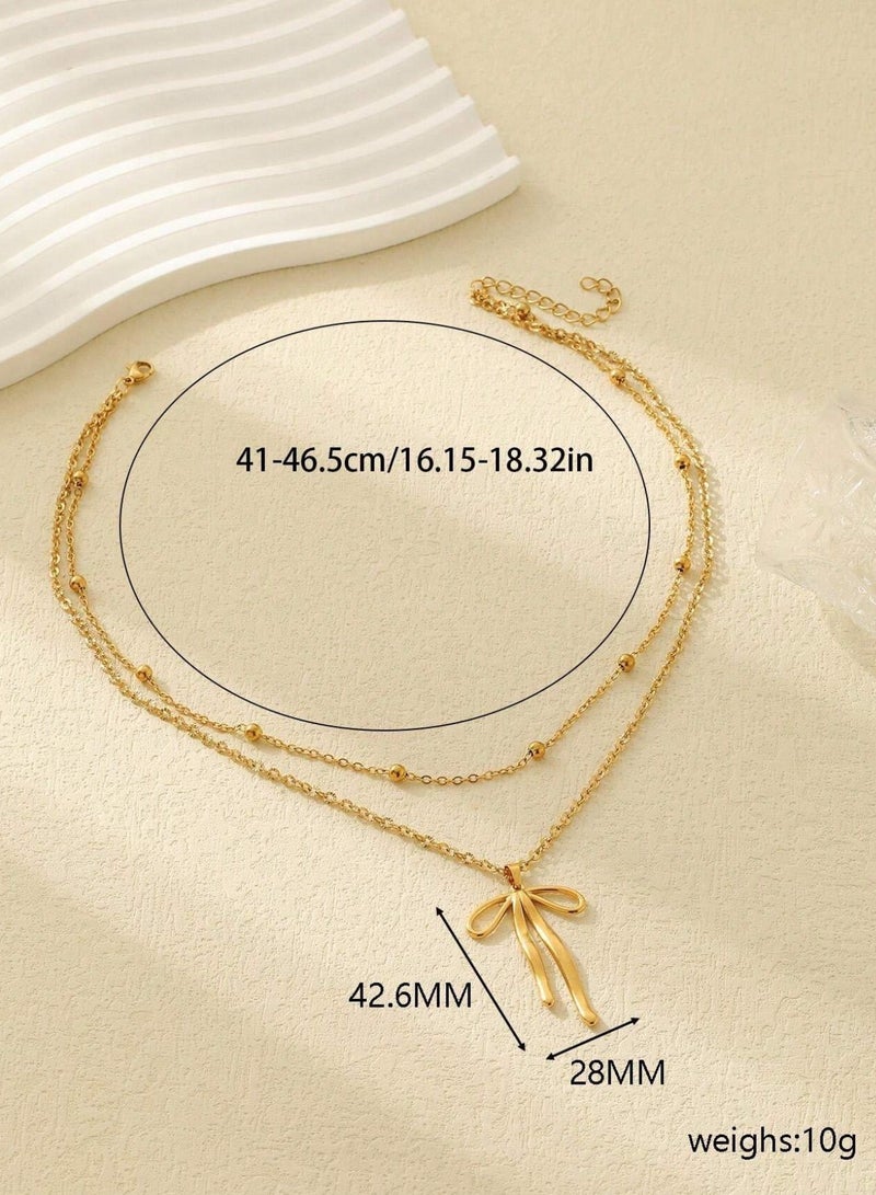 Equal Elegant Gold Stainless Steel Necklace For Women - Image 5