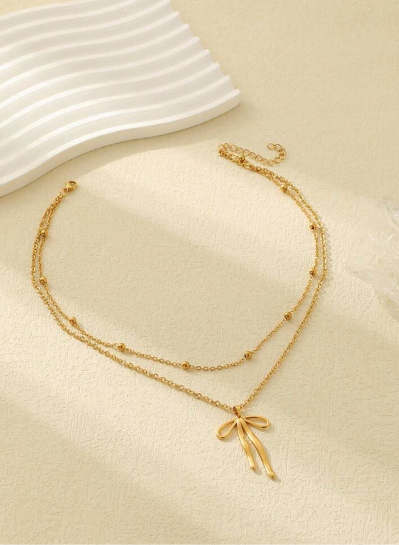 Equal Elegant Gold Stainless Steel Necklace For Women - Image 3