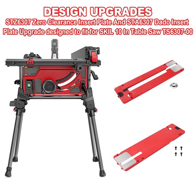 GEAIN STZ6307 Zero Clearance Insert Plate And STA6307 Dado Insert Plate For SKIL 10 In Table Saw TS6307-00 - STZ6307 & STA6307 Combo pack - Image 4