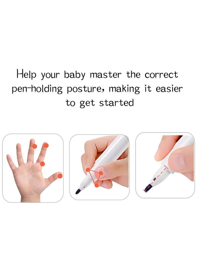 Eilimi مجموعة دفتر العمل السحري للتتبع 96 صفحة، كتاب تدريب التحكم في القلم للكتابة لتعلم الحروف والأرقام، تدريب التركيز، كتاب تعليمي قابل لإعادة الاستخدام للأطفال في مرحلة ما قبل المدرسة - Image 3