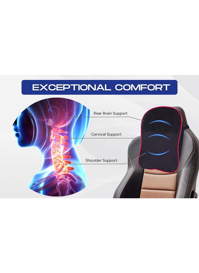 moxly moxly Ultimate Car Neck Rest Pillow Superior Orthopedic Support Cushion for Pain Relief Posture Alignment with Micro Foam Washable Velvet Cover  - Image 4